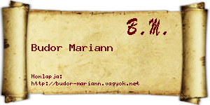 Budor Mariann névjegykártya